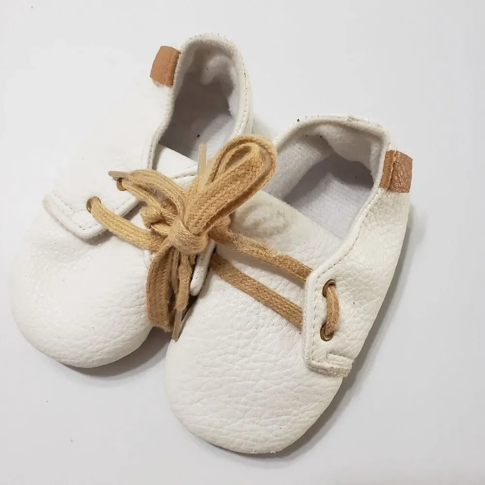 Newborn Baby Girl Boy PU Non Slip Soft Sole Walking Shoes‎ White Size 5 18 Month